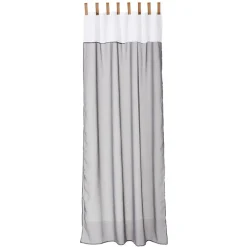 Voilage à passant bicolore blanc et gris