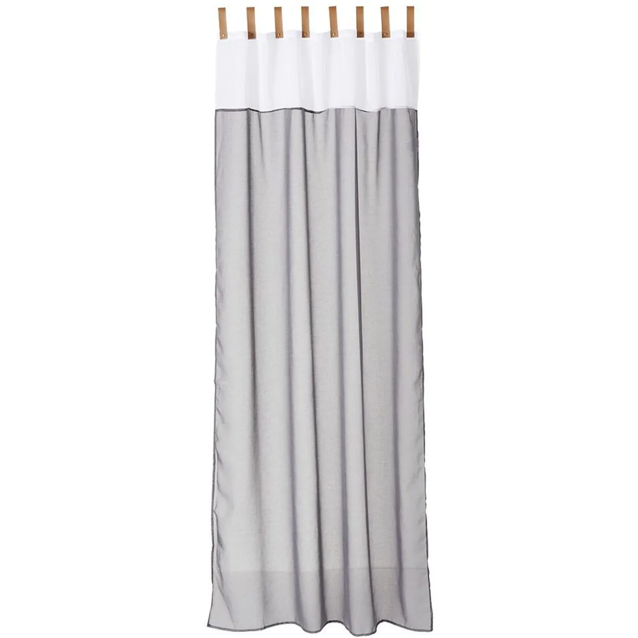 Voilage à passant bicolore blanc et gris