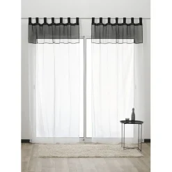 Voilage à pattes bicolore blanc et noir