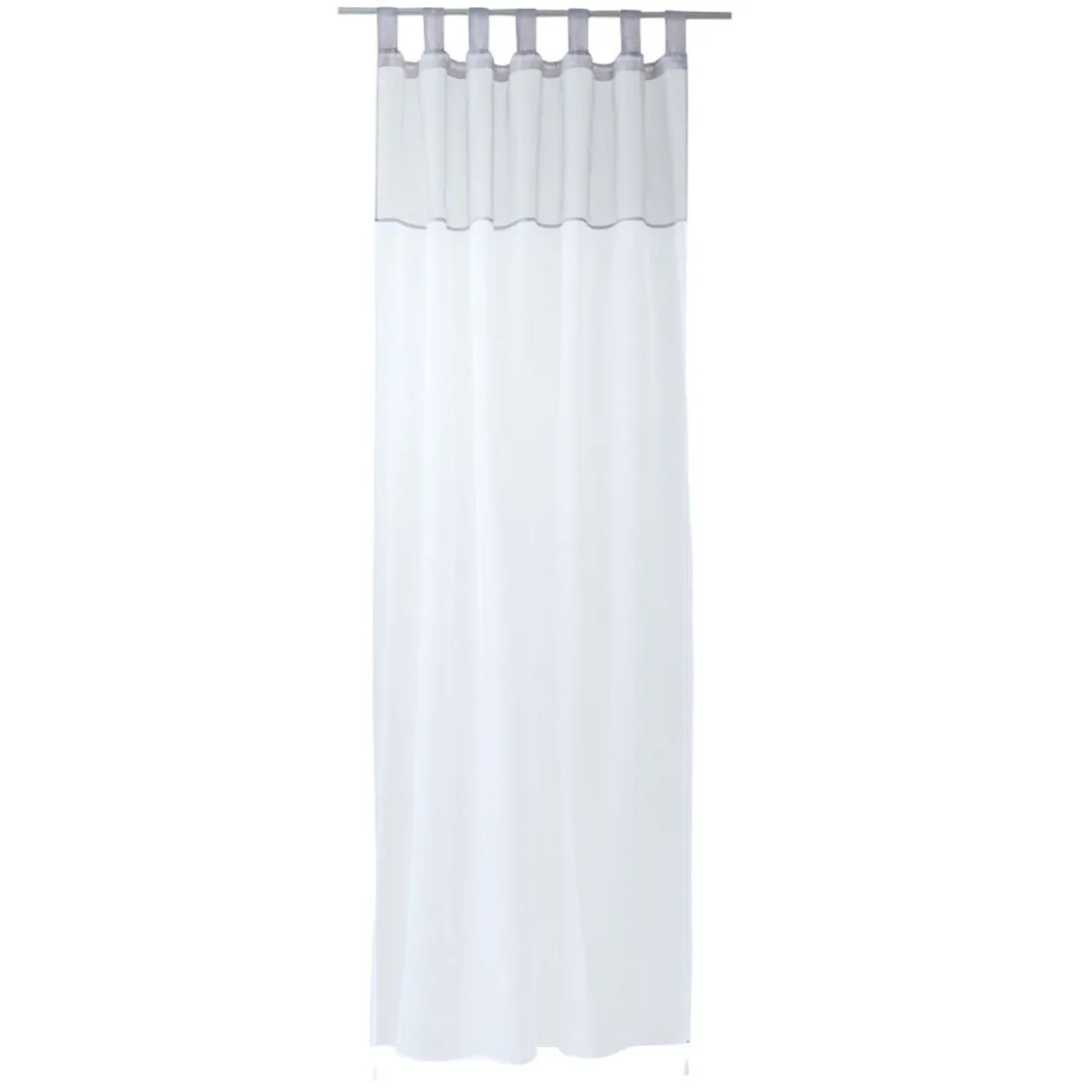 Voilage à pattes bicolore blanc et gris