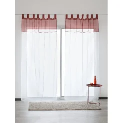 Voilage à pattes bicolore blanc et rouge