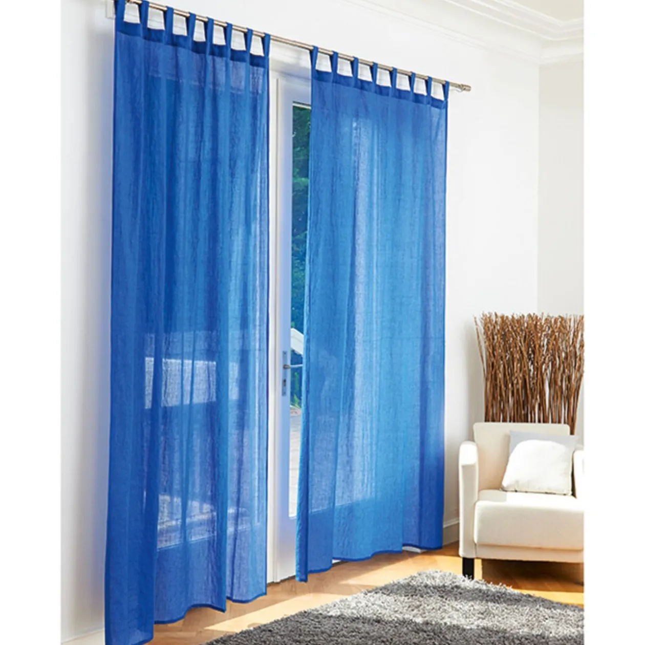 Voilage à pattes bleu