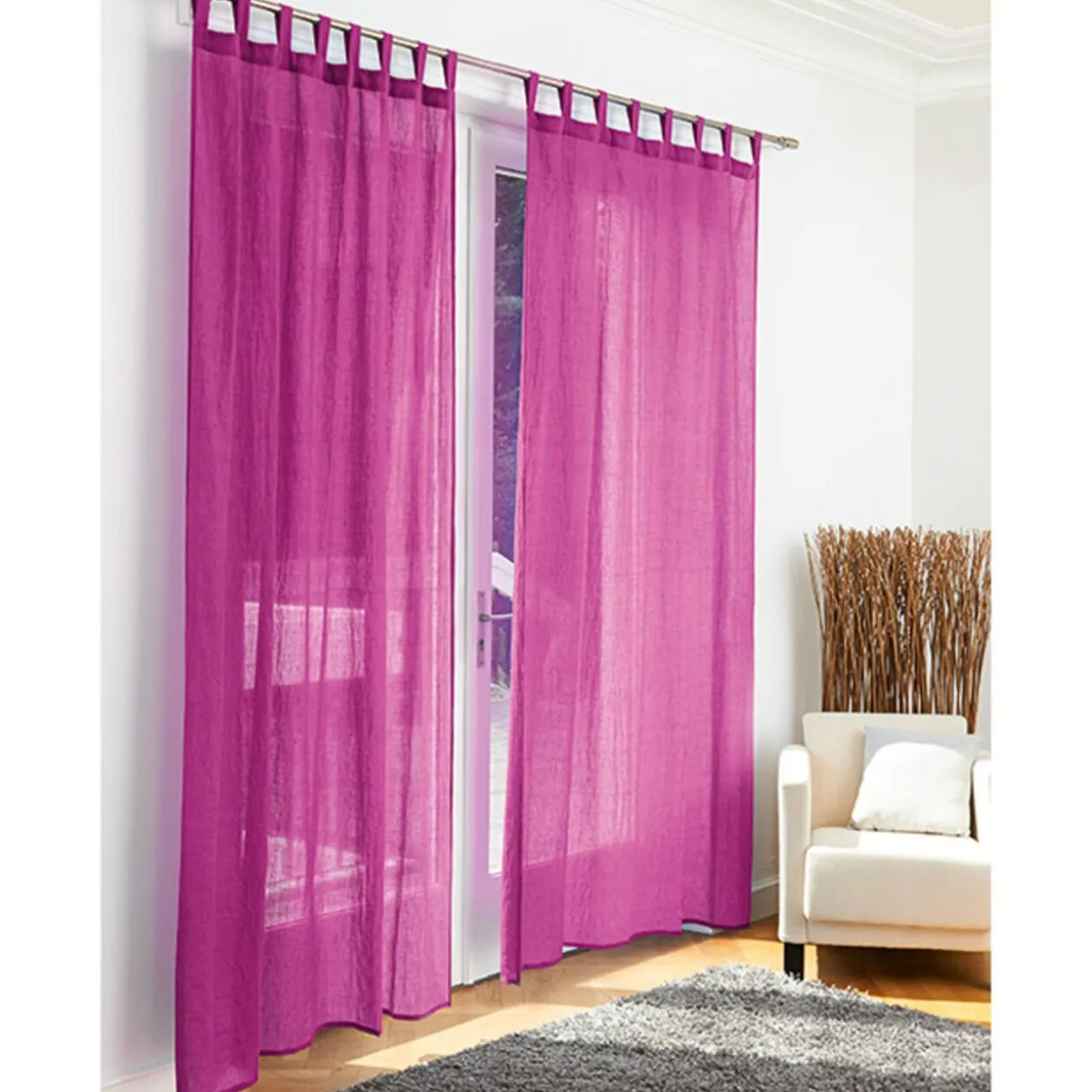 Voilage à pattes rose