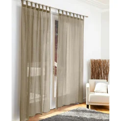 Voilage à pattes taupe