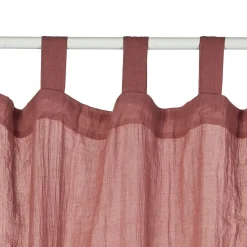 Voilage à pattes uni polycoton violet figue