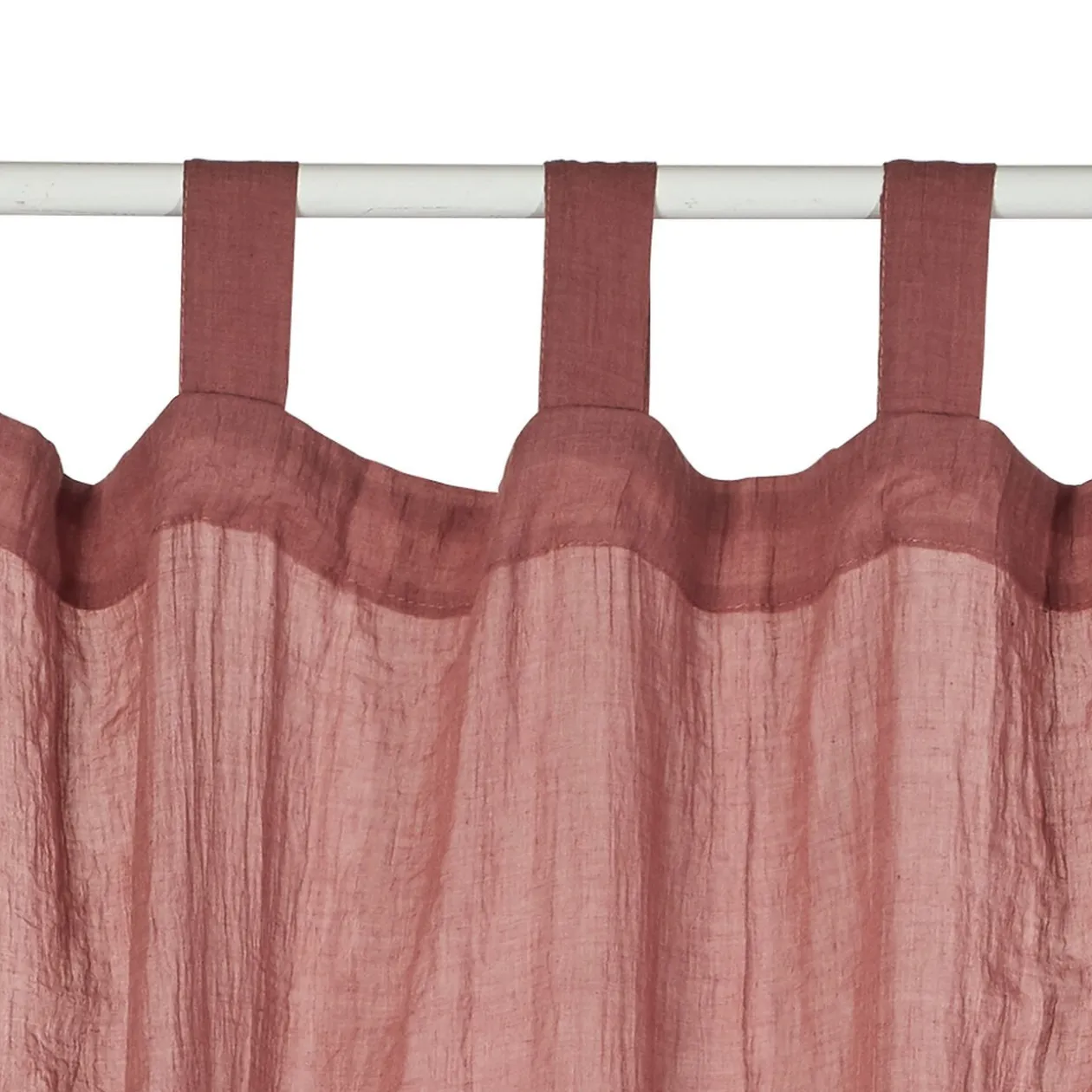 Voilage à pattes uni polycoton violet figue