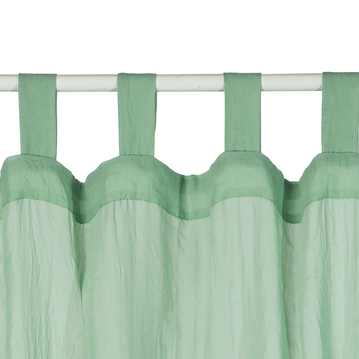 Voilage à pattes uni polycoton vert clair