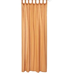 Voilage à pattes uni polycoton orange caramel