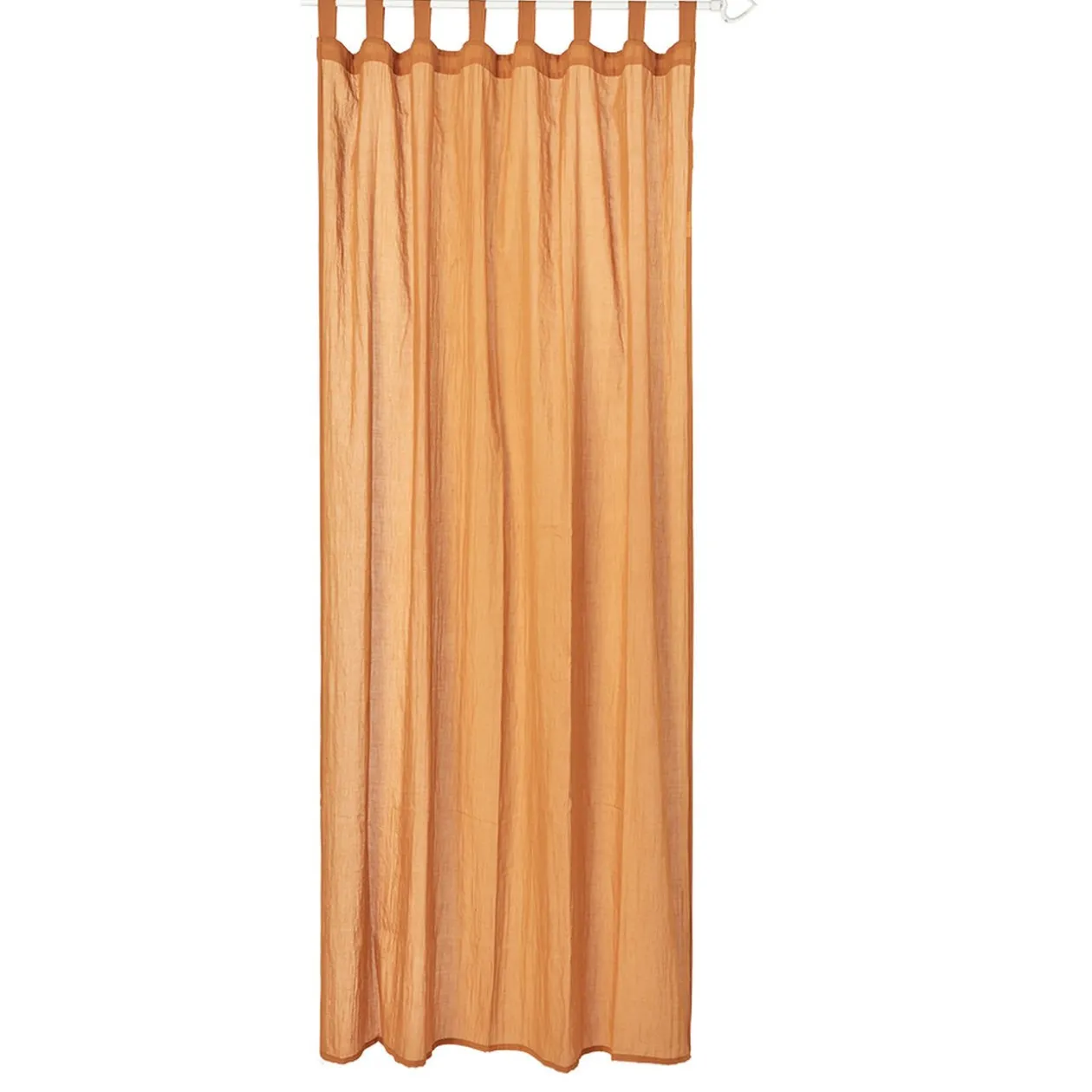 Voilage à pattes uni polycoton orange caramel