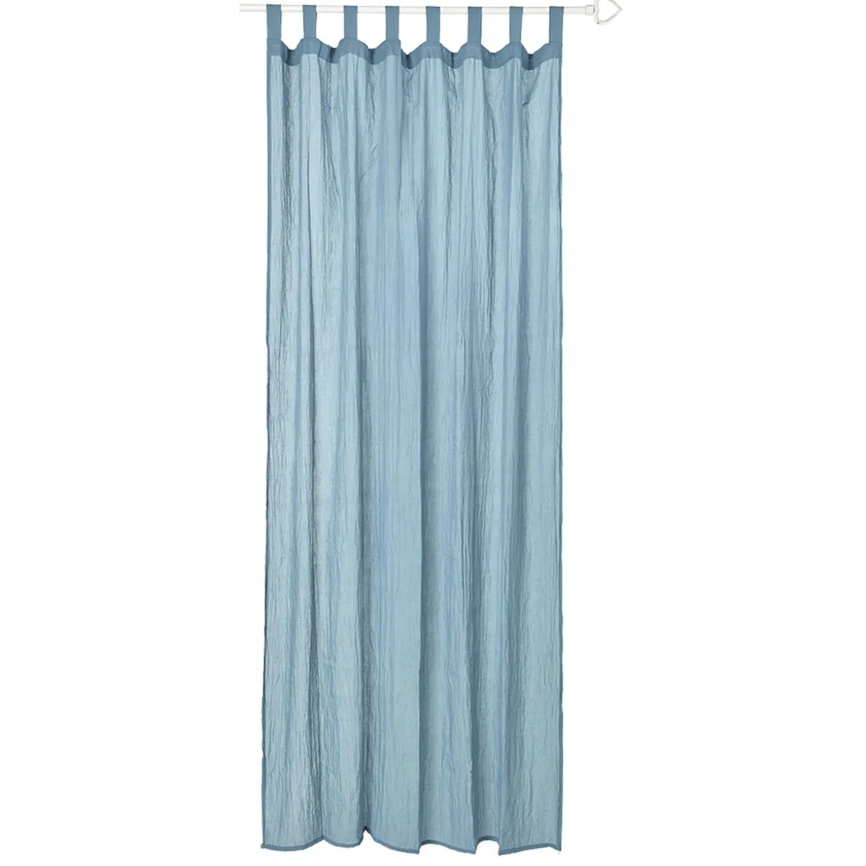 Voilage à pattes uni polycoton bleu orage