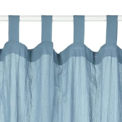 Voilage à pattes uni polycoton bleu orage