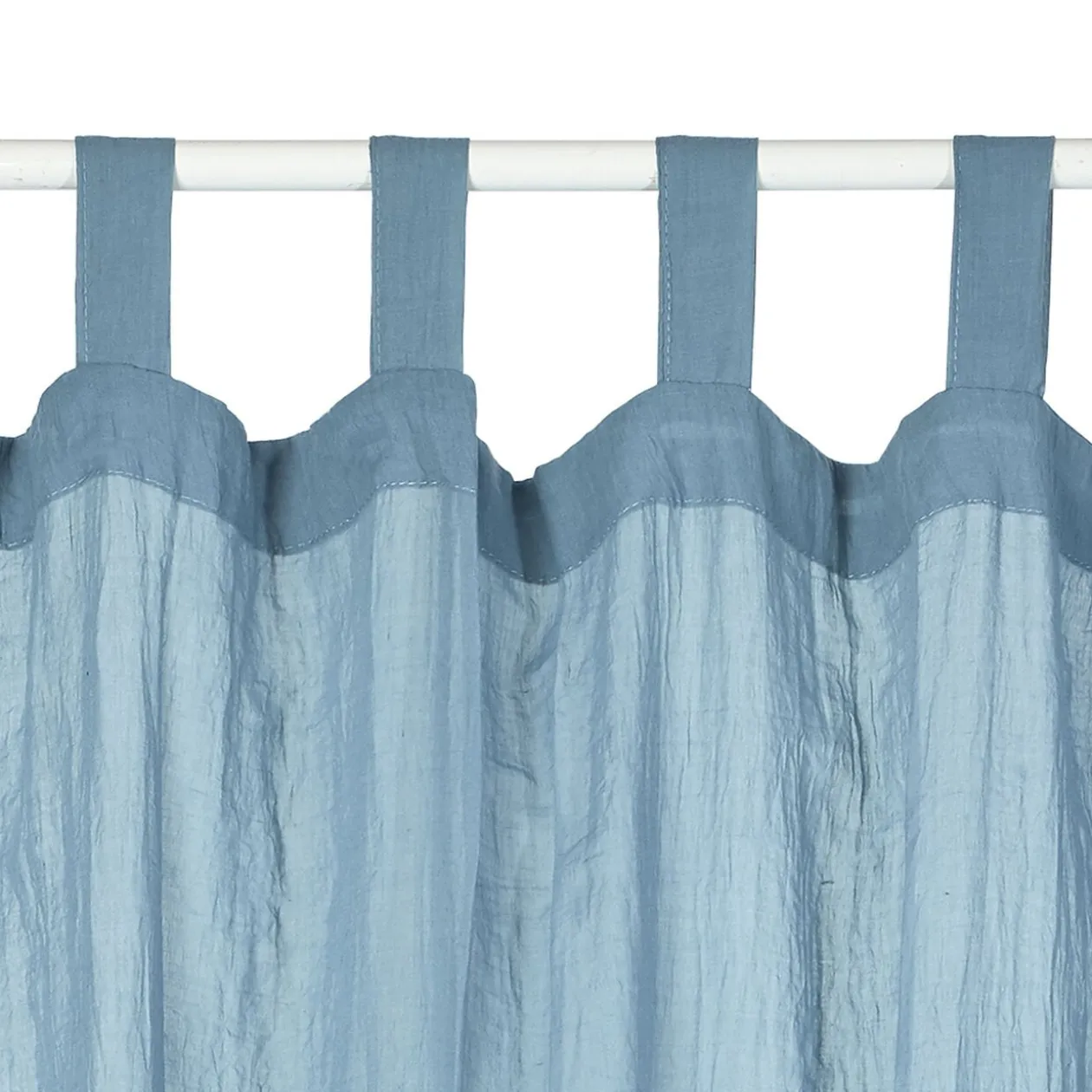 Voilage à pattes uni polycoton bleu orage