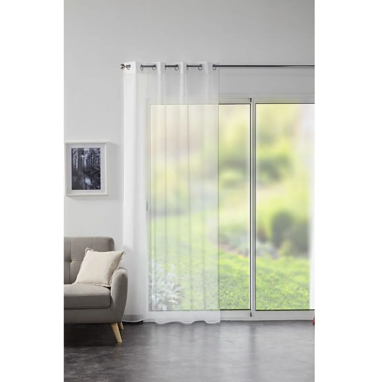 Voilage antibactérien 140x240 cm blanc ou gris