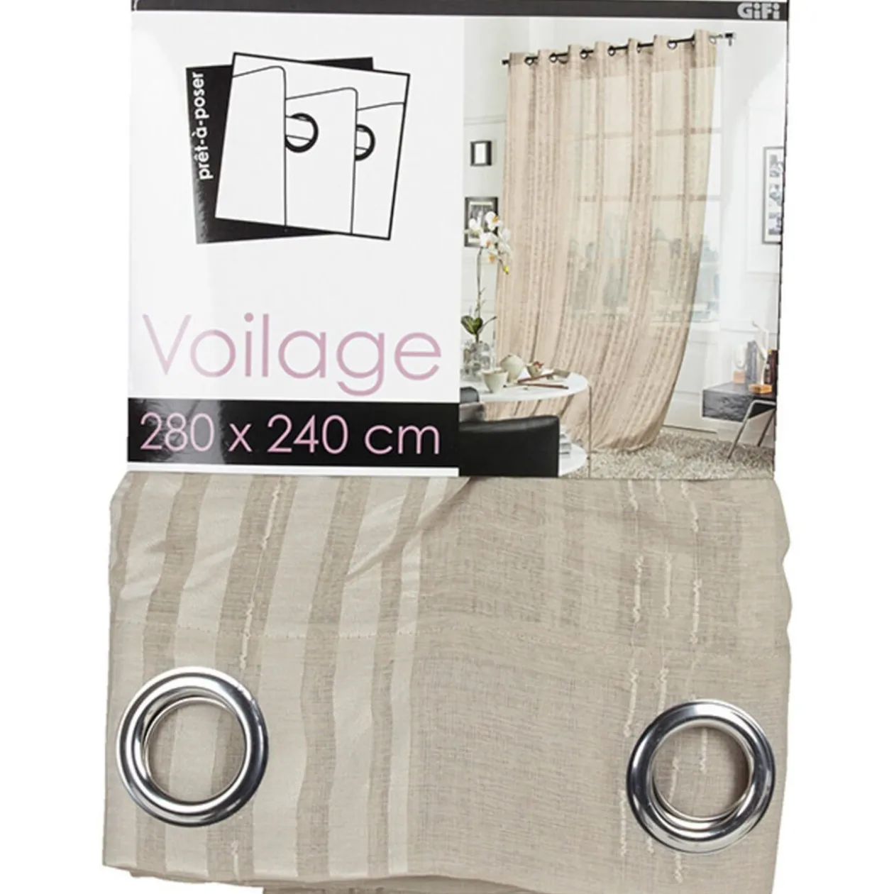 Voilage baie vitrée beige