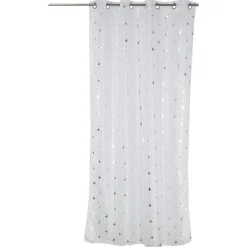 Voilage blanc imprimé brillant 140x240 cm