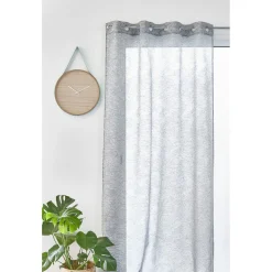 Voilage brodé zigzag à oeillets