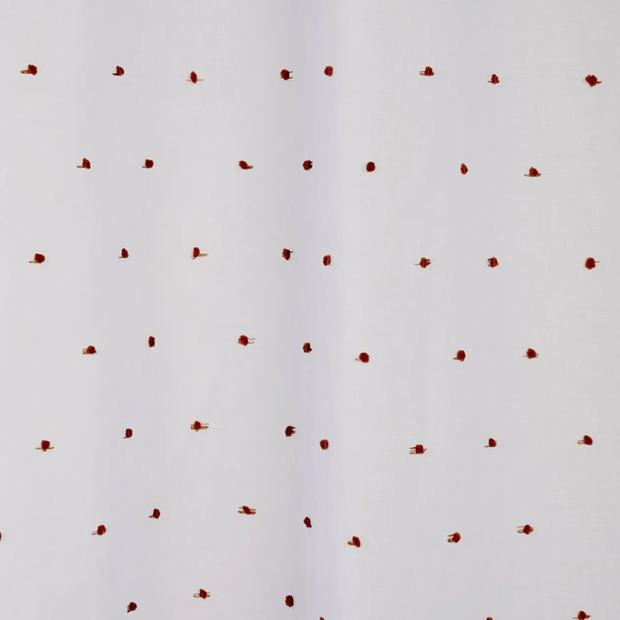 Voilage polyester à pompon 140x240cm blanc et orange