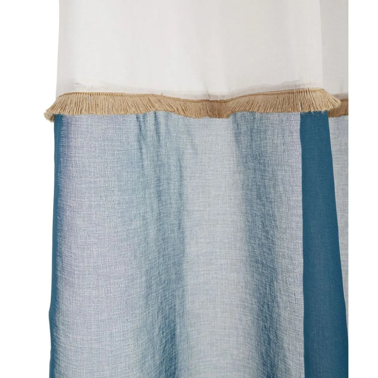 Voilage polyester 140x240cm bicolore beige et bleu