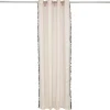Voilage polyester 140x240cm bordure pompons noir