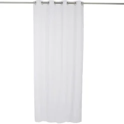 Voilage polyester 140x240cm broderie florale blanc