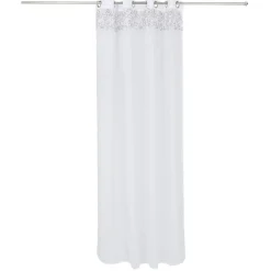 Voilage polyester 140x240cm imprimé gris et blanc