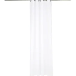 Voilage polyester 140x240cm motif géométrique blanc