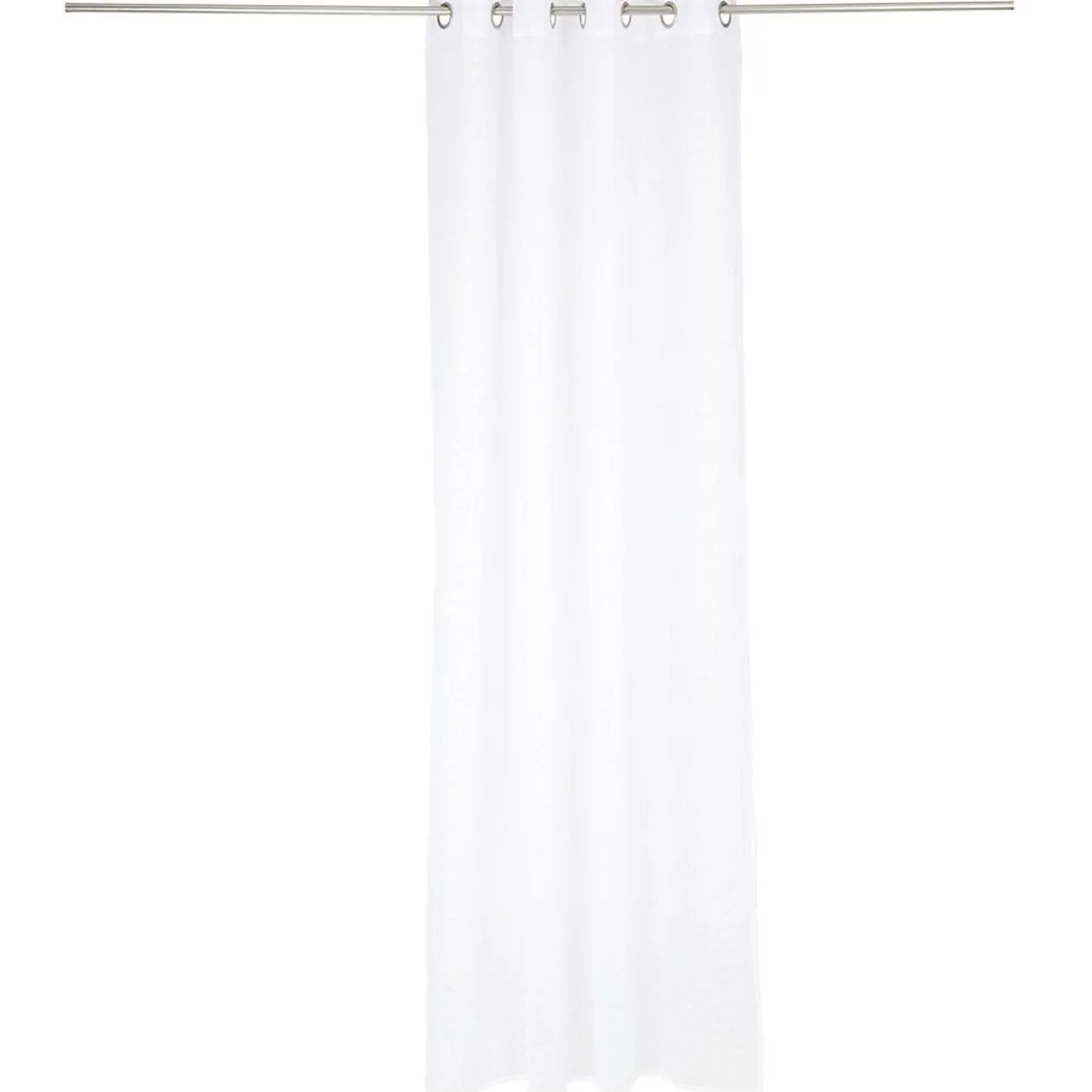 Voilage polyester 140x240cm motif géométrique blanc