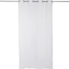 Voilage polyester 140x240cm motif floral blanc