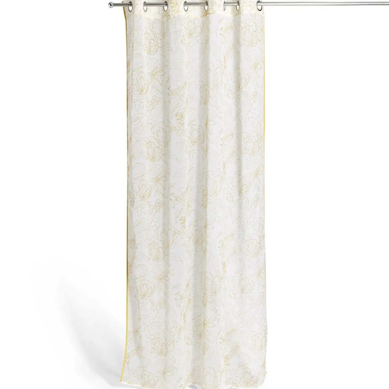 Voilage 140x240cm beige imprimé curry