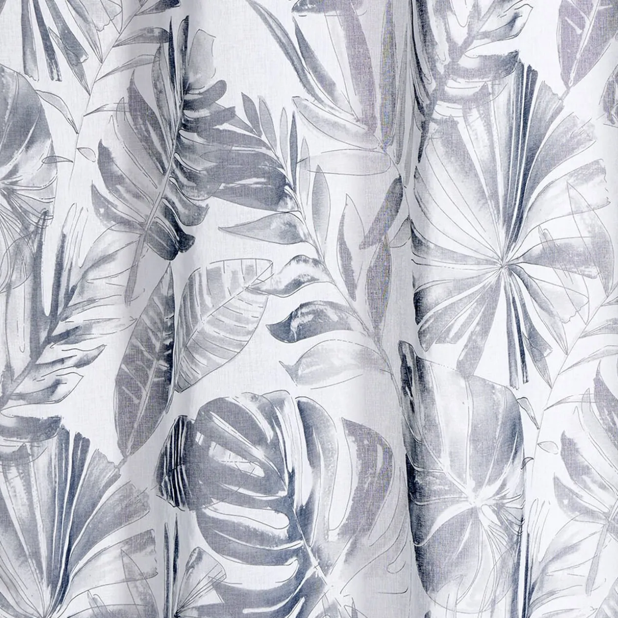 Voilage 140x240cm imprimé feuillage gris