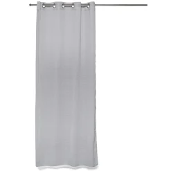 Voilage 140x240cm ligne surpiqûre polyester gris clair