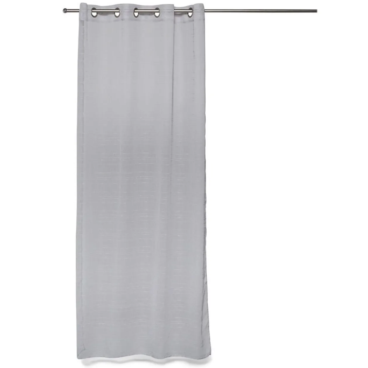 Voilage 140x240cm ligne surpiqûre polyester gris clair