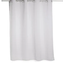 Voilage 140x240cm ligne surpiqûre polyester gris clair