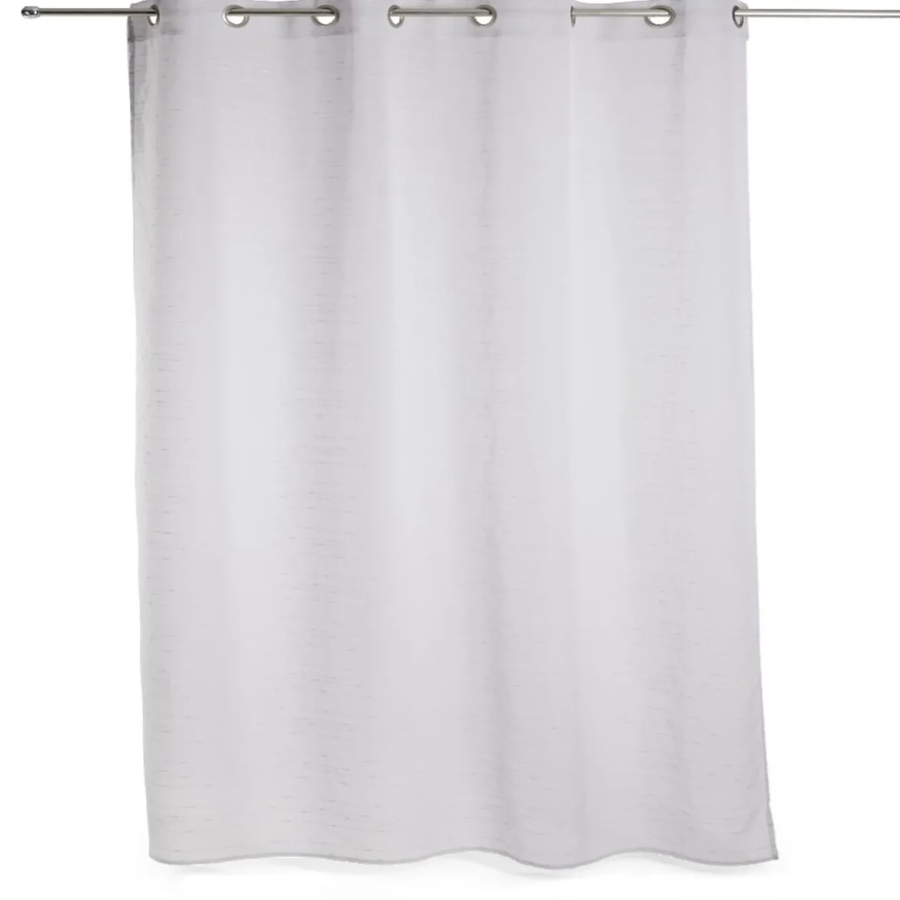 Voilage 140x240cm ligne surpiqûre polyester gris clair