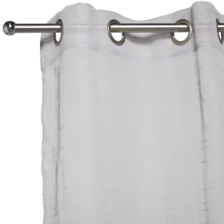 Voilage 140x240cm ligne surpiqûre polyester gris clair