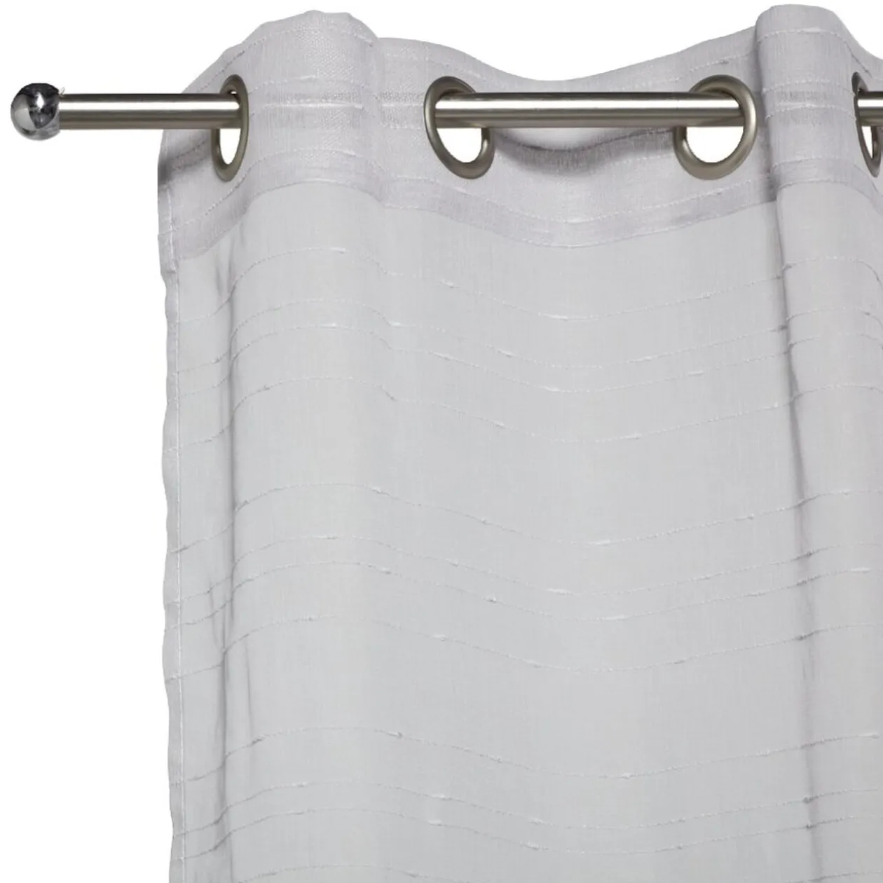 Voilage 140x240cm ligne surpiqûre polyester gris clair