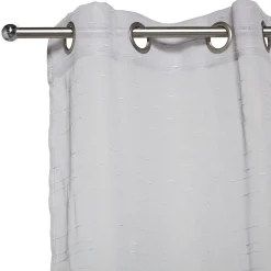 Voilage 140x240cm ligne surpiqûre polyester gris clair
