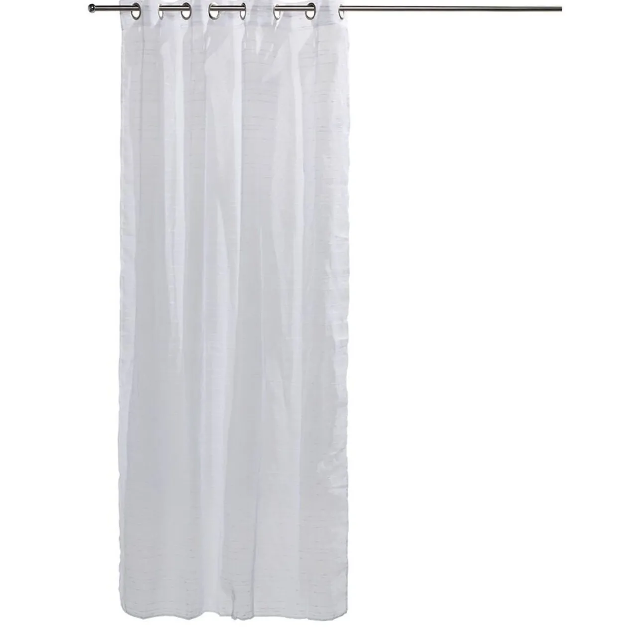 Voilage 140x240cm ligne surpiqûre polyester blanc