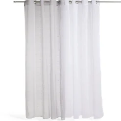 Voilage 140x240cm ligne surpiqûre polyester blanc