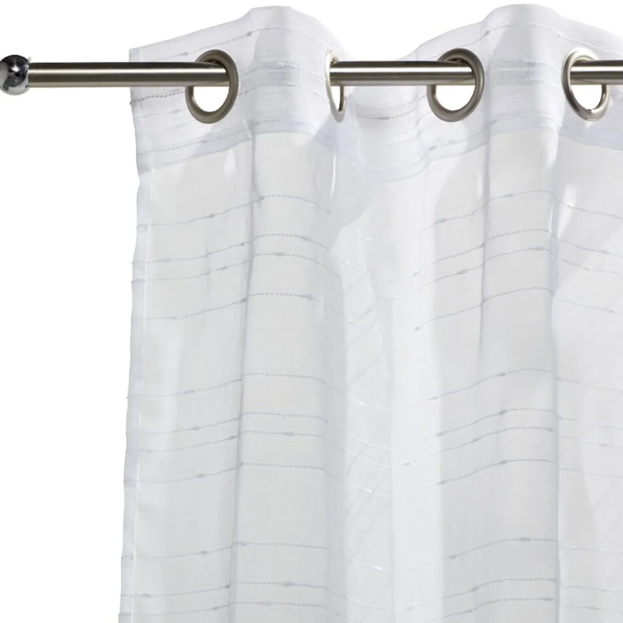 Voilage 140x240cm ligne surpiqûre polyester blanc