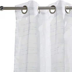 Voilage 140x240cm ligne surpiqûre polyester blanc