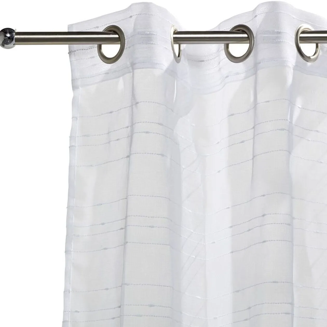 Voilage 140x240cm ligne surpiqûre polyester blanc