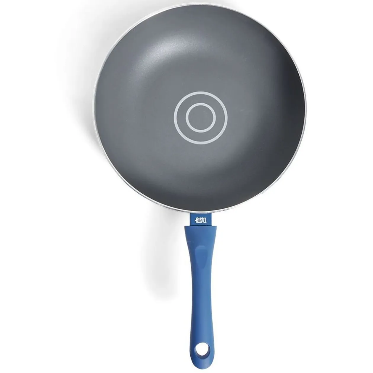 Wok tous feux Ø28cm aluminium gris et bleu